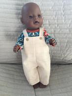 188. Babyborn: Nieuwe beige salopette met vosjes T-shirt, Kinderen en Baby's, Speelgoed | Poppen, Ophalen of Verzenden, Nieuw