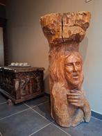 Groot handgesneden houten sculptuur uit een boomstam, Huis en Inrichting, Woonaccessoires | Zuilen en Pilaren, Ophalen