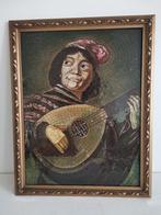 Schilderij achterglas mozaïek gesigneerd G. V. D. Laan 1924, Ophalen