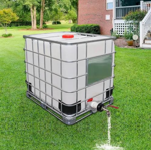 IBC-VOEDSELTANK VAN 1000 L + GRATIS KRAAN, Tuin en Terras, Regentonnen, Metaal, 150 liter of meer, Met kraantje, Ophalen of Verzenden