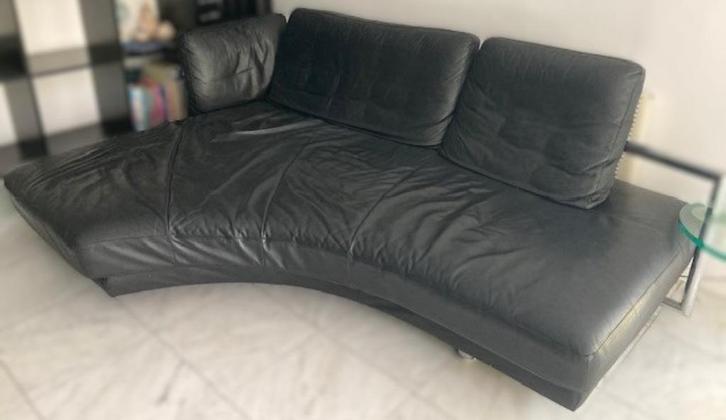 Rolf Benz lounge bank, Huis en Inrichting, Zetels | Complete zithoeken, Gebruikt, Leer, Metaal, Ophalen