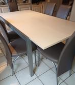 Table Perfecta + 6 chaises cuir, Huis en Inrichting, Tafels | Eettafels, 50 tot 100 cm, 100 tot 150 cm, Gebruikt, Rechthoekig