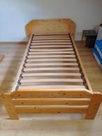 Eenpersoons houten bed met lattenbodem, Huis en Inrichting, Slaapkamer | Bedden, Ophalen, Gebruikt, 90 cm, Eenpersoons
