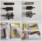 Set sloten - 3 oud staal en 2 nieuw massief messing, Ophalen of Verzenden, Zo goed als nieuw, Schuif of Grendel