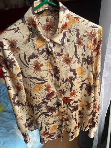 Zara basic vintage floral blouse