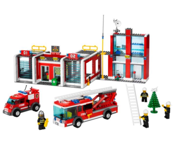 LEGO City Fire 7208 Fire Station Kazerne, Kinderen en Baby's, Speelgoed | Duplo en Lego, Zo goed als nieuw, Lego, Complete set