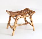 Vintage Bamboo Stool - Boho Tabouret - Retro Kruk - Voetbank, Enlèvement ou Envoi