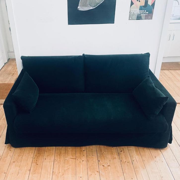 SOFA Canapé 2 places HYLTARP, canapé vert foncé Tallmyra, Maison & Meubles, Fauteuils, Comme neuf, Bois, Tissus, Enlèvement