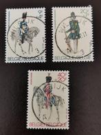 Belgie 1981 - oude uniformen - Rijkswacht, Karabiniers, ..., Ophalen of Verzenden, Gestempeld