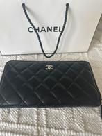 Portefeuille Chanel authentique, Noir, Cuir, Utilisé