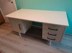 Bureau hout wit 140x70, Huis en Inrichting, Ophalen, Gebruikt, Bureau