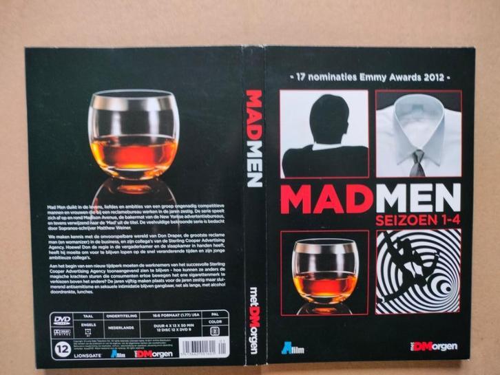 Mad men Seizoen 1 tot en met 4 in 1 box , ( 12 DVD'S), Cd's en Dvd's, Dvd's | Tv en Series, Zo goed als nieuw, Drama, Boxset, Vanaf 12 jaar