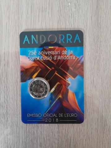2 Euro Andorra 25 Jaar Grondwet Constitutie Coincard beschikbaar voor biedingen