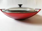 Le creuset avec couvercle wok/Wadjan rouge, Comme neuf, Fonte, Enlèvement, Wok