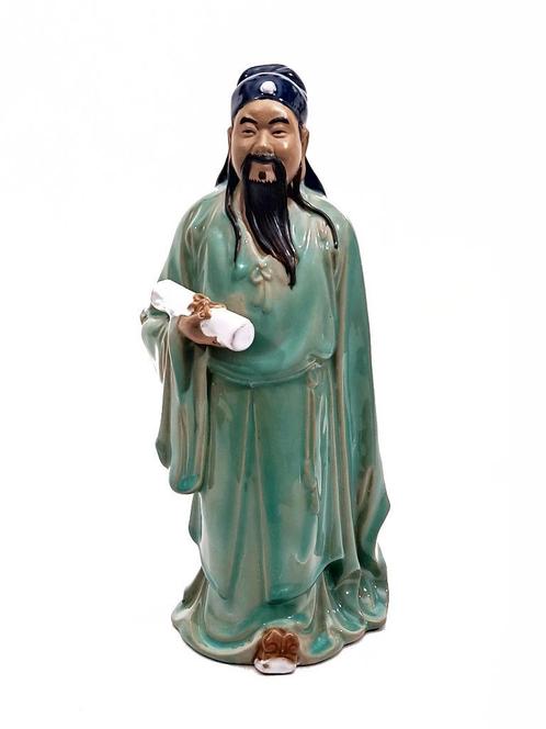 beeld porselein Chinese wijze man, Verzamelen, Beelden en Beeldjes, Zo goed als nieuw, Mens, Ophalen of Verzenden