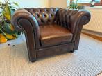 Chesterfield zetel – 1-zit – Echt leer – Klassieke stijl, 75 à 100 cm, Vintage Chesterfield, Enlèvement, Utilisé