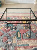 Smeedijzeren bijzettafeltje, Huis en Inrichting, Minder dan 55 cm, Gebruikt, Metaal of Aluminium, Rechthoekig