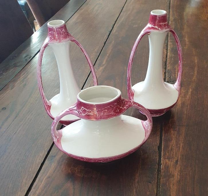 Art deco vazenset NIMY (Belgisch aardewerk ca 1920), Antiek en Kunst, Antiek | Keramiek en Aardewerk, Verzenden