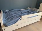 Eenpersoonsbed met extra bedlade, Huis en Inrichting, Slaapkamer | Bedden, Ophalen, Zo goed als nieuw, Wit