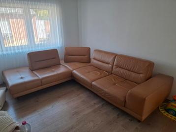 **Canapé d’angle italien full cuir cognac + mécanisme*** beschikbaar voor biedingen
