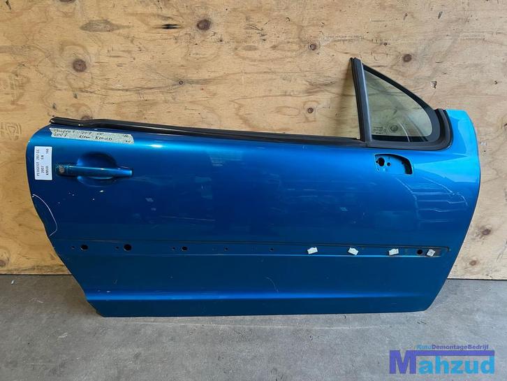 PEUGEOT 207 CC BLAUW KMUD rechts deur portier 2007-2015, Auto-onderdelen, Carrosserie, Deur, Peugeot, Gebruikt, Ophalen of Verzenden