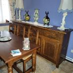 Eetkamer in eik met tafel met en stoelen+barkast +tv meubel, Huis en Inrichting, Ophalen, Gebruikt, 4 tot 6 stoelen