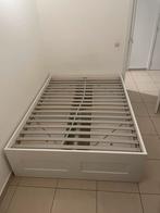 IKEA BRIMNES wit bed 140x200 met 4 lades & lattenbodem, Ophalen, Wit, 140 cm, Zo goed als nieuw