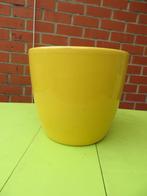 Cache pot jaune brillant (d'intérieur), Comme neuf, 25 à 40 cm, Rond, Moins de 40 cm