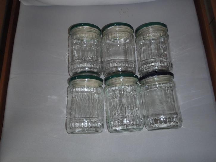 1 set van 6 glazen potten - 580 ml, Huis en Inrichting, Keuken | Servies, Zo goed als nieuw, Kom(men), Glas, Ophalen of Verzenden