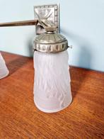 Vernikkelde bronzen wandlamp, Lustrerie Bruxelloise, Ophalen of Verzenden