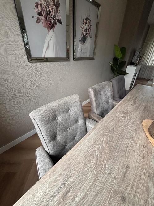 6 eetkamerstoelen met tafel, Huis en Inrichting, Complete eetkamers, Zo goed als nieuw, Ophalen