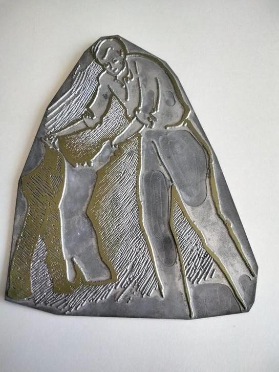 Oud kunstenaarsbewijs - zinkgravure (jaren 50-60), Antiek en Kunst, Kunst | Overige Kunst, Ophalen of Verzenden