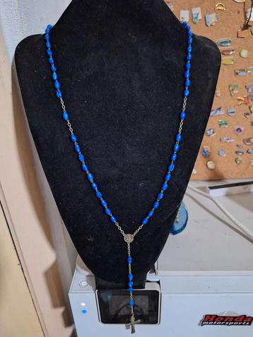 Chapelet en pierre bleue ancien, Enlèvement ou Envoi, Comme neuf