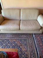 Divan lit en cuir beige 2 à 3 places, Maison & Meubles, Canapés | Salons, Enlèvement, Comme neuf, Cuir