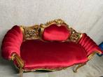 Luxe Antieke Barok Sofa – Fluweel Rood met Goud Houtwerk, Ophalen