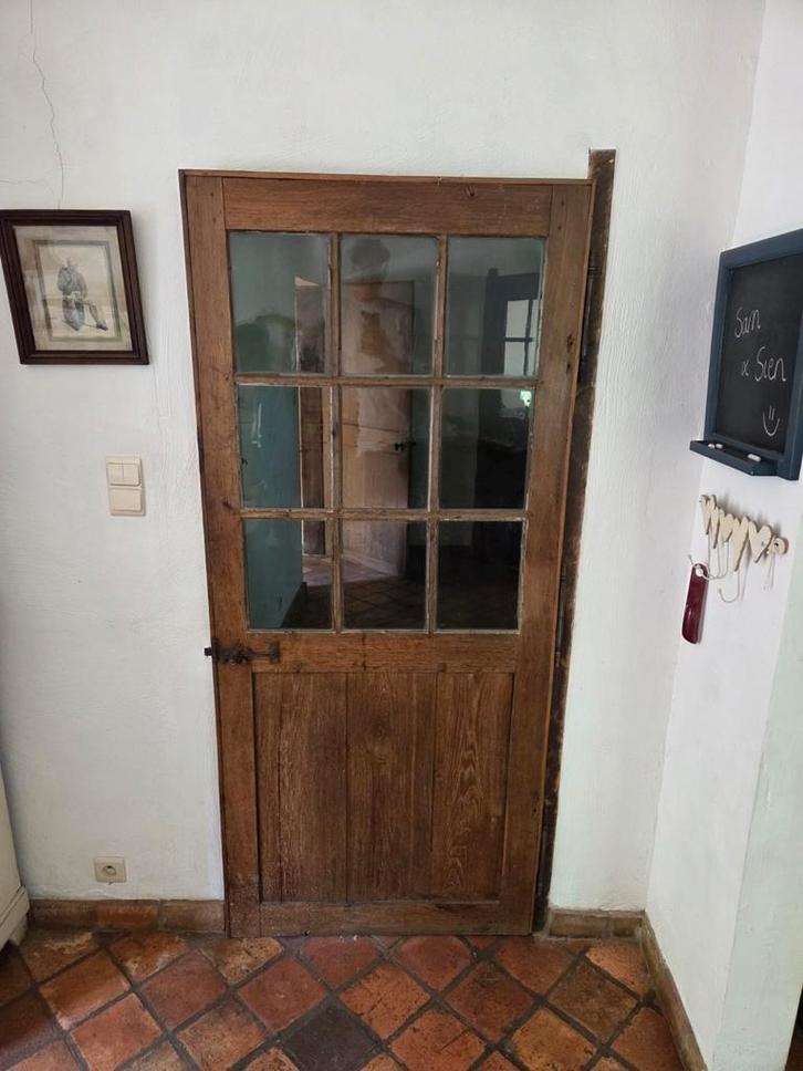 Authentieke deuren in eikenhout uit charmante hoeve, Doe-het-zelf en Bouw, Deuren en Vliegenramen, Gebruikt, Binnendeur, Minder dan 200 cm