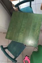 Table verte et 2 chaises bleues, Enfants & Bébés, Chambre d'enfant | Tables & Chaises, Enlèvement, Utilisé, Table(s) et Chaise(s)
