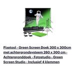 Pixetool - Green Screen Doek 300 x 300cm met achtergrondsyst, Enlèvement, Neuf, Vidéo