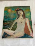 Schilderij met naakte dame, Antiek en Kunst, Kunst | Schilderijen | Modern, Ophalen of Verzenden