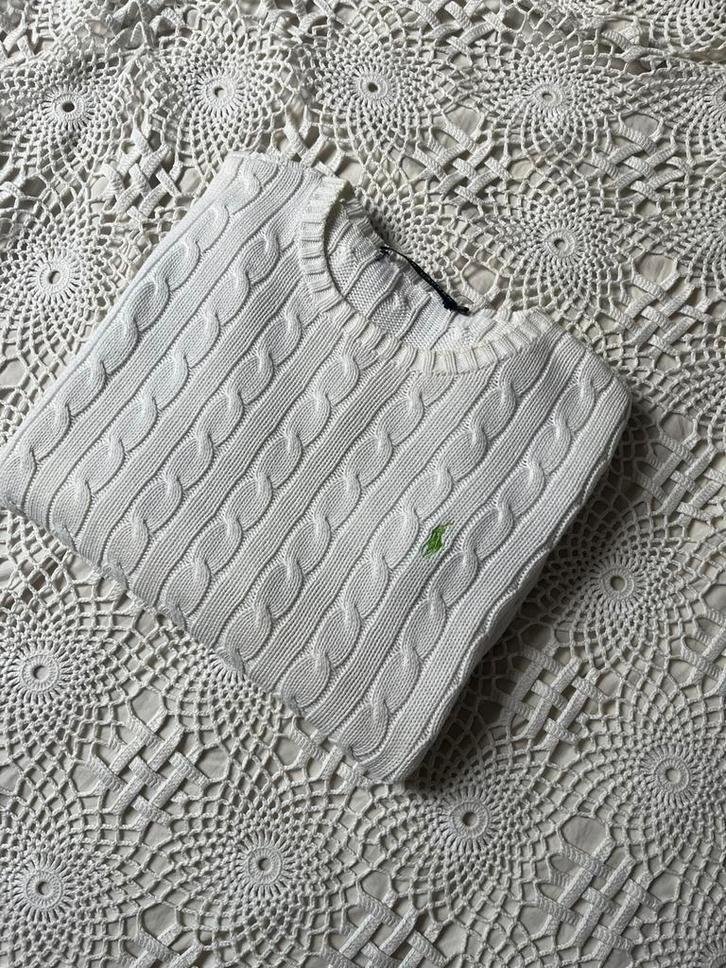 Ralph Lauren kabeltrui knit – wit - M, Kleding | Dames, Truien en Vesten, Gedragen, Maat 38/40 (M), Wit, Ophalen of Verzenden