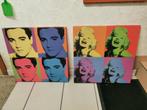 2 zeefdrukken elvis en marylin monroe pop art, Ophalen of Verzenden