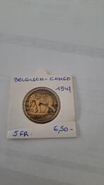 Belgisch congo 5 fr 1947, Ophalen of Verzenden