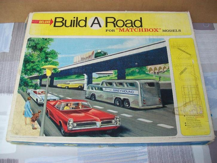 Matchbox - Build A Road Deluxe - Track - Retro - Vintage, Kinderen en Baby's, Speelgoed |Speelgoedvoertuigen, Gebruikt, Ophalen of Verzenden