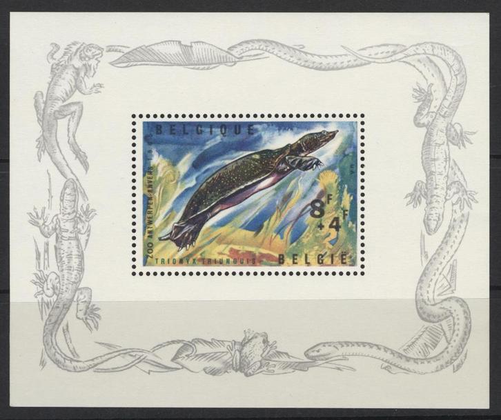 BELGIE 1965 OBP BL 39** MNH REPTILES ANTWERP ZOO, Postzegels en Munten, Postzegels | Europa | België, Postfris, Verzenden