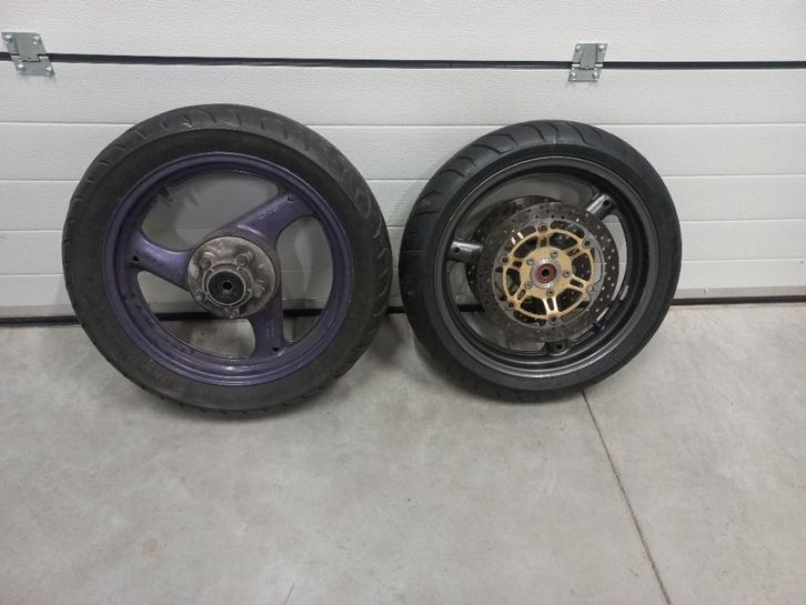 SET WIELEN VELGEN SUZUKI GSXR 600 750 SRAD GSXF, Motoren, Onderdelen | Suzuki, Gebruikt, Ophalen