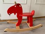 Ikea Ekorre schommelpaard hobbelpaard eland, rood/hout, Enlèvement, Utilisé
