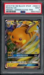 Raichu GX PSA 9 - SM213 - Sun & Moon - Hidden Fates 2019, Losse kaart, Zo goed als nieuw, Verzenden