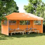Partytent 580x292cm inklapbaar pop-up met 3 zijwanden oranje, Partytent, Minder dan 4 meter, Nieuw, 2 meter of meer