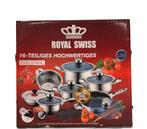 16 delig pannenset Royal Swiss, Huis en Inrichting, Keuken | Potten en Pannen, Ophalen of Verzenden, Nieuw, Pannenset