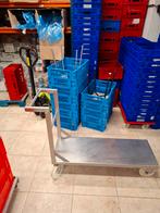 Inox kar met wieltjes 1m25 lang en 90 cm hoog 38cm breed, Zakelijke goederen, Kantoor en Winkelinrichting | Magazijn, Stelling en Opslag